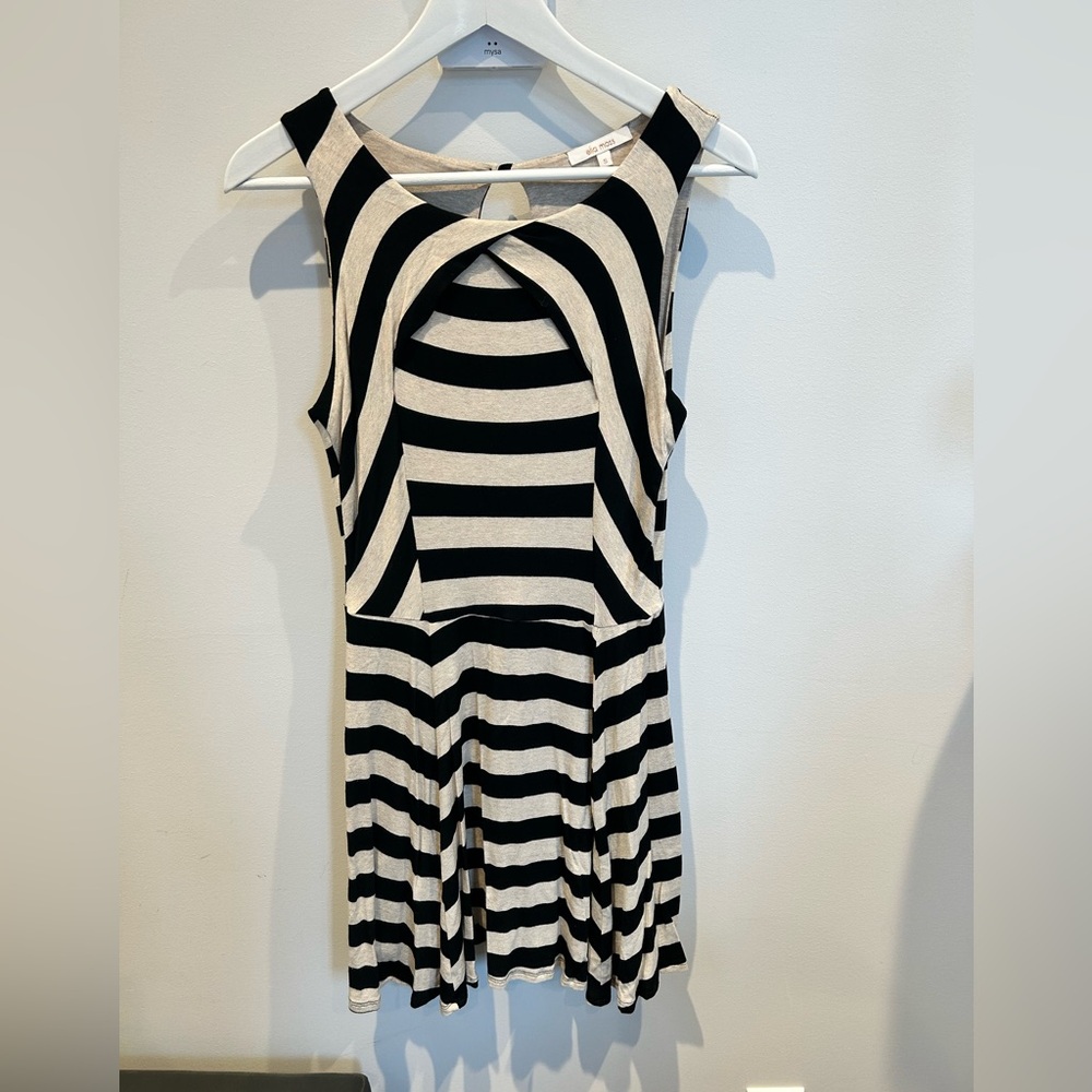 Ella Moss Black and Cream Striped Blouse